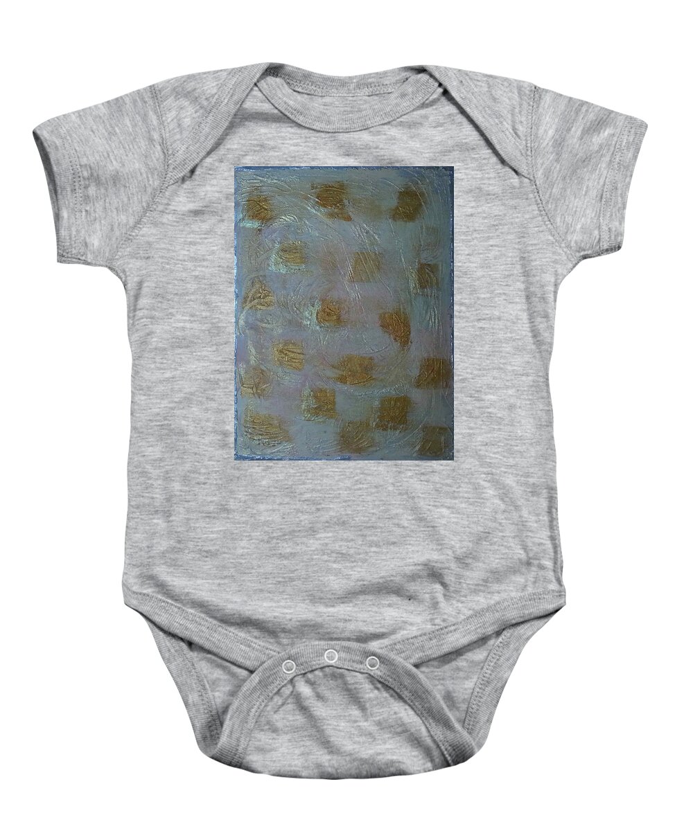 Abstract Painting Baby Onesie featuring the painting G6 - shiny by KUNST MIT HERZ Art with heart