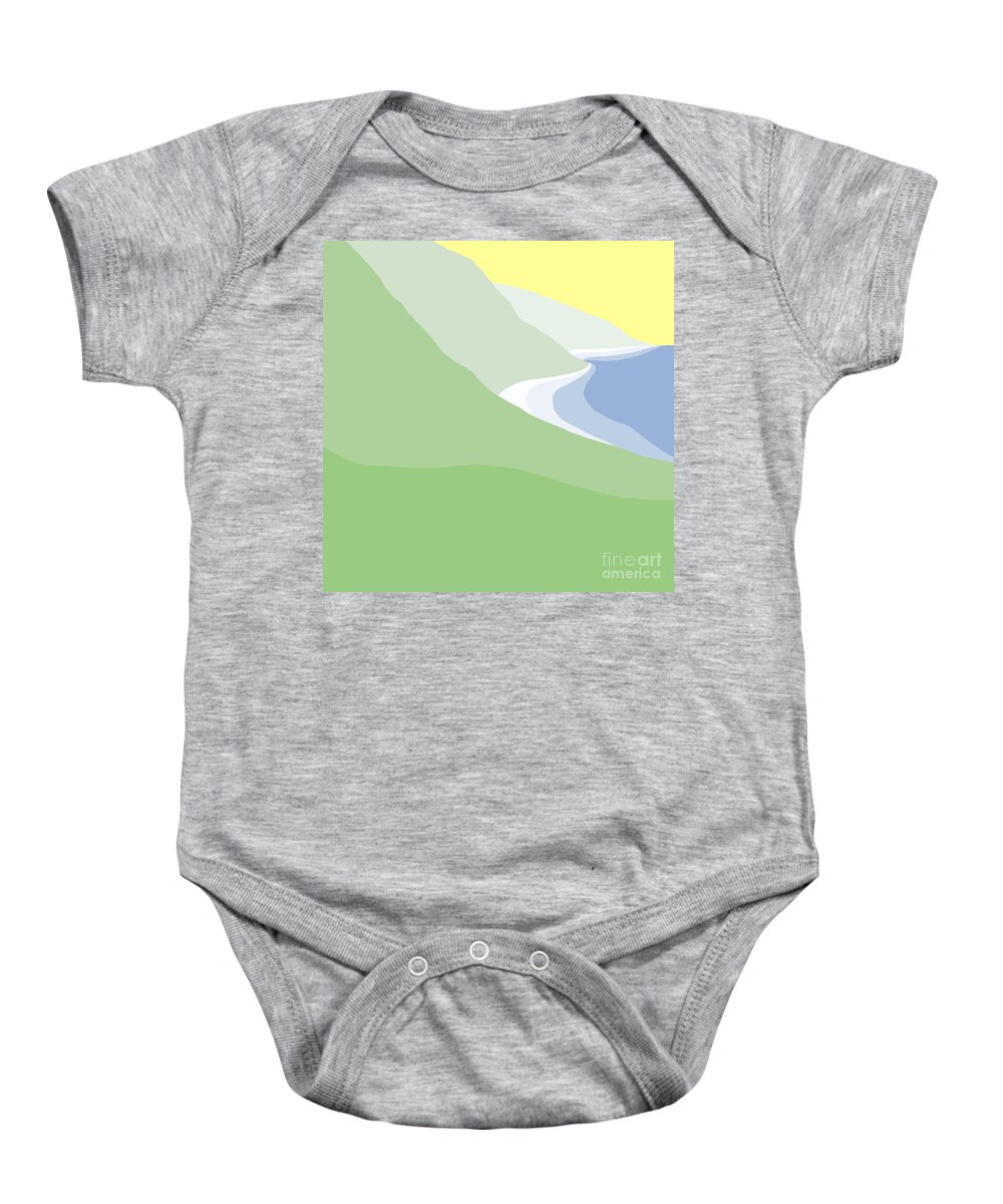 Coast Baby Onesie featuring the painting Hazy Coastline by Henry Manning