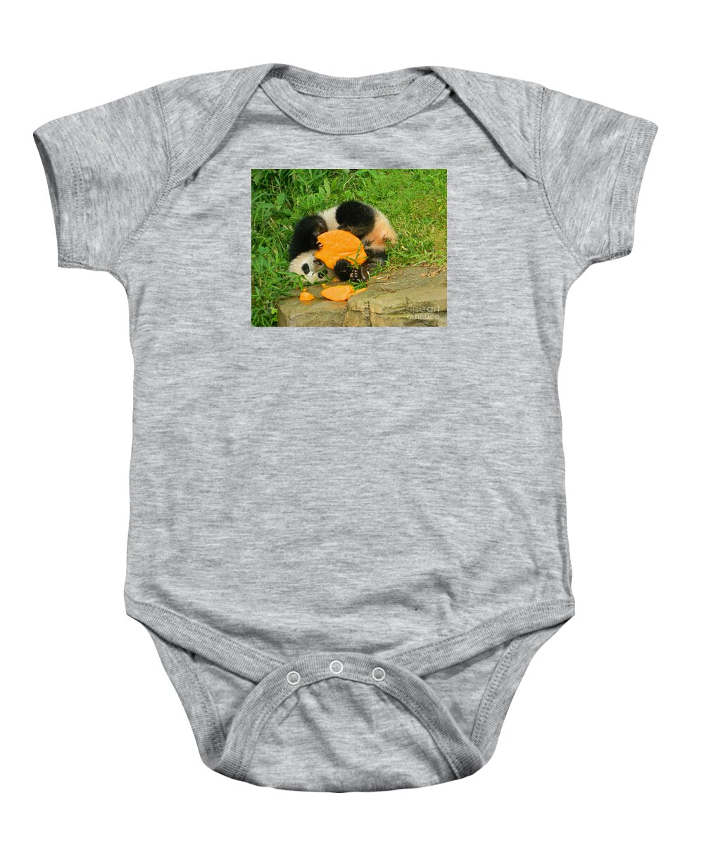 Animal Baby Onesie featuring the photograph Head Over Heels - I Love My 1st Birthday Cake by Emmy Marie Vickers