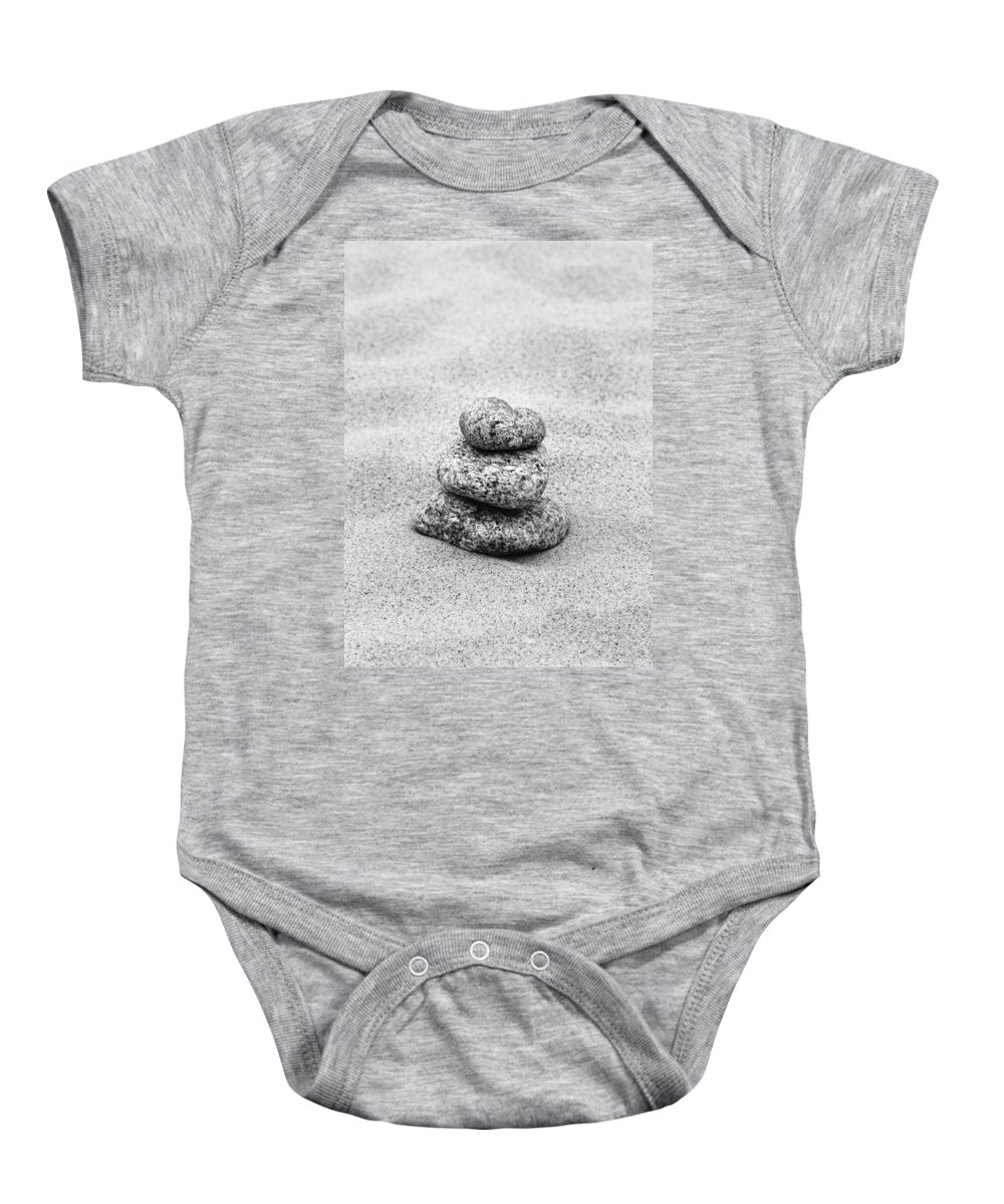 Zen Baby Onesie featuring the photograph Heart Stones II by Marianne Campolongo