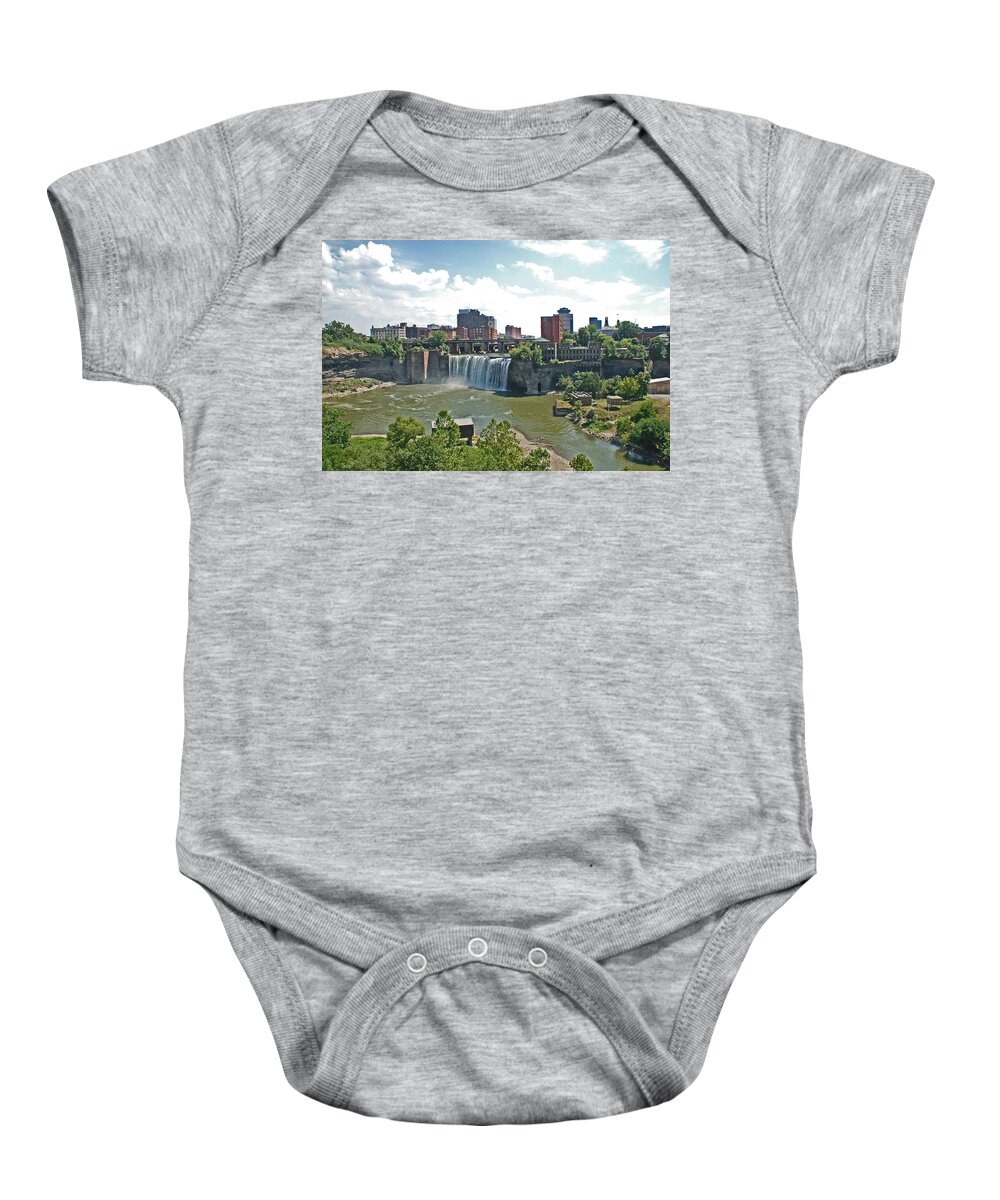 High Falls Rochester New York Baby Onesie featuring the photograph High Falls by Aimee L Maher ALM GALLERY