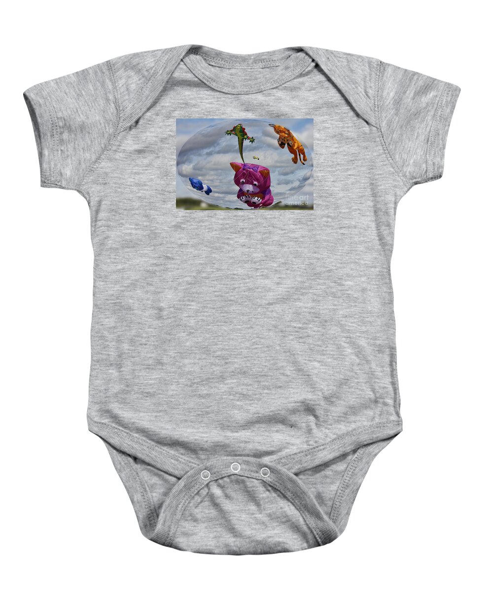 Clare Bambers Baby Onesie featuring the photograph High in the Sky by Clare Bambers