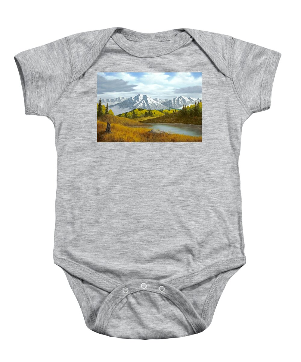 Landscapes Baby Onesie featuring the painting High Mountain Autumn by Rick Bainbridge