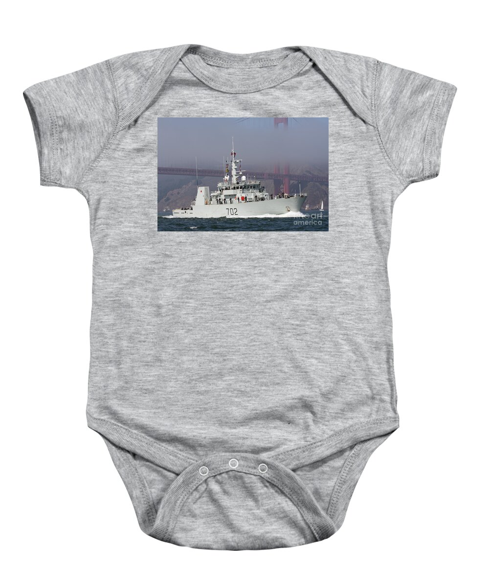 Nanaimo Baby Onesie featuring the photograph HMCS Nanaimo - MM702 by Rick Pisio