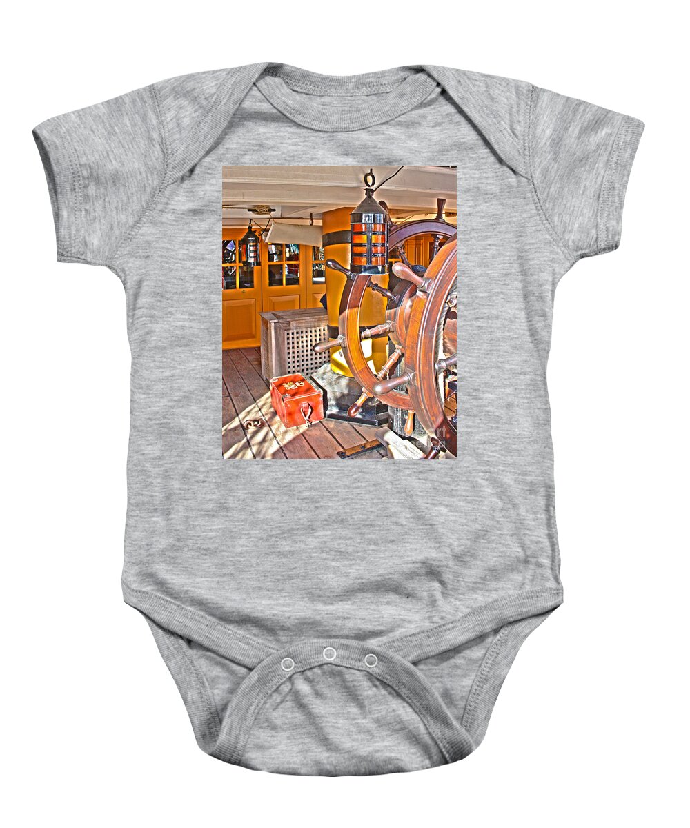Nelson Baby Onesie featuring the photograph HMS Victory HDR by Terri Waters