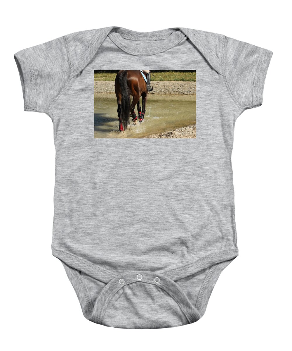 Horse Baby Onesie featuring the photograph Horse in Water by Janice Byer
