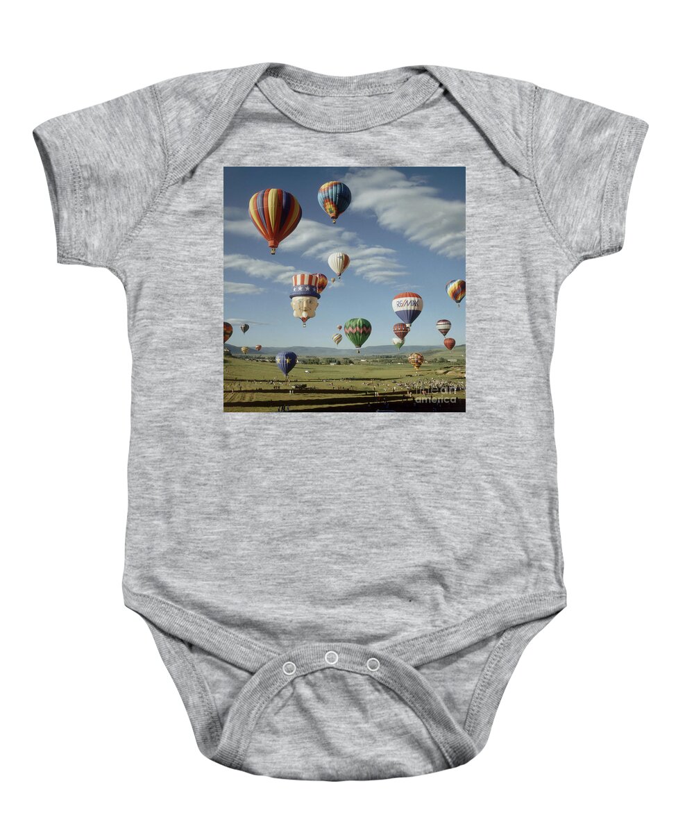 Hot Air Balloon Baby Onesie featuring the photograph Hot Air Balloon by Jim Steinberg