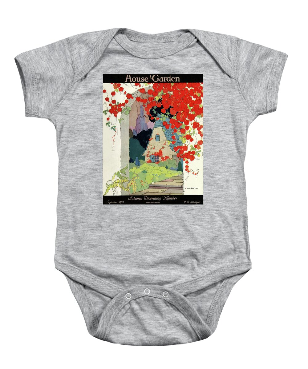 House And Garden Baby Onesie featuring the photograph House And Garden Autumn Decorating Number by H. George Brandt