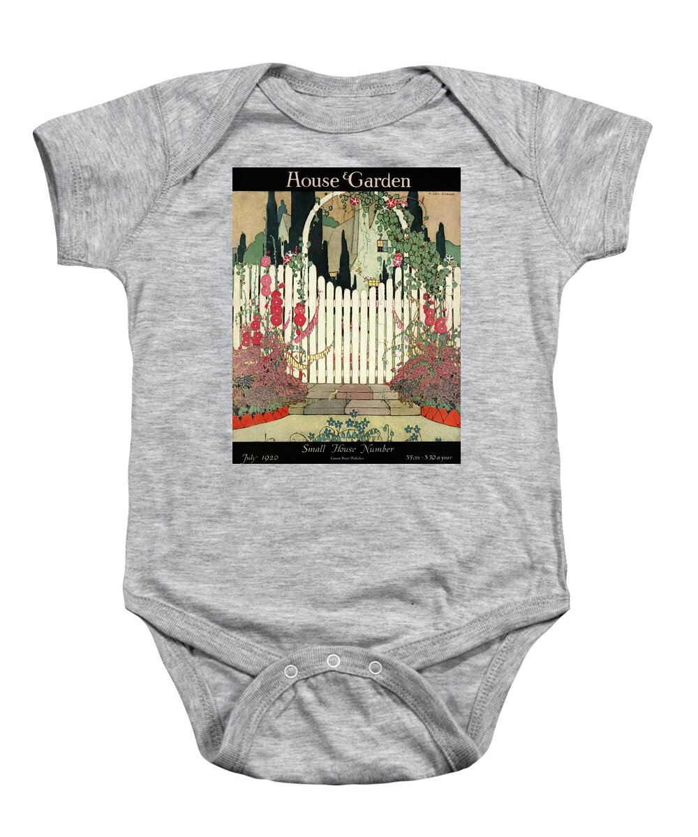 House And Garden Baby Onesie featuring the photograph House And Garden Small House Number by H. George Brandt