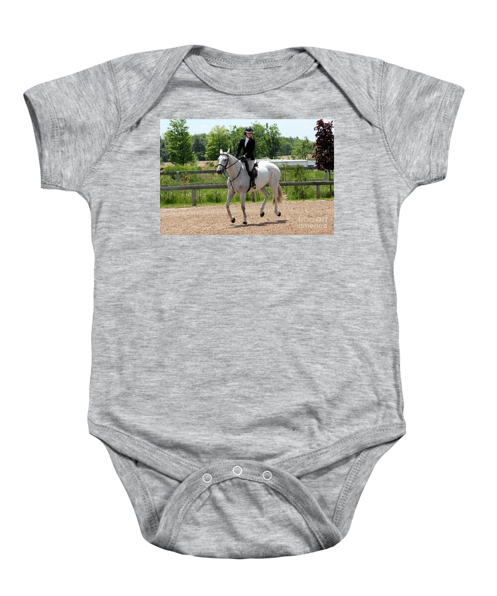 Equestrian Baby Onesie featuring the photograph Hunter13 by Janice Byer