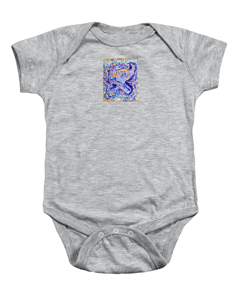 Inspirational Baby Onesie featuring the painting I am Creativity by Paul Carter