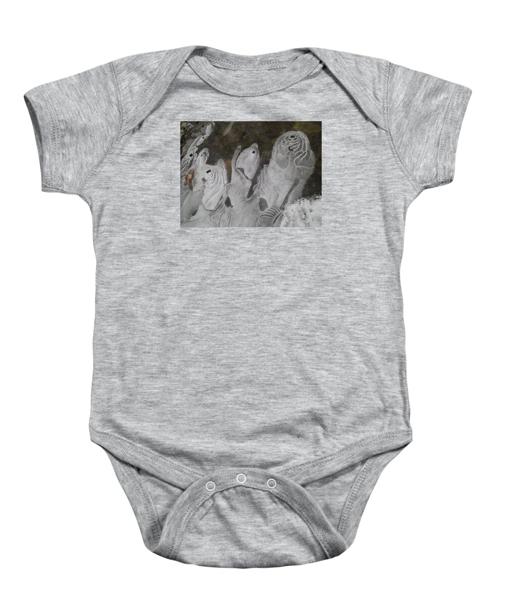 Winter Baby Onesie featuring the photograph Ice Flow 4 by Robert Nickologianis