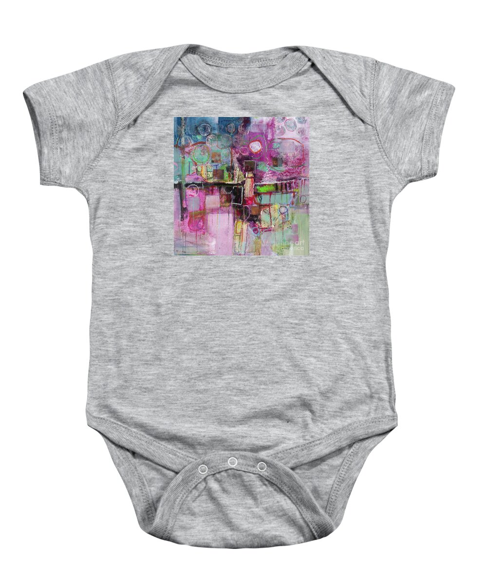 Abstract Baby Onesie featuring the painting Impromptu by Michelle Abrams