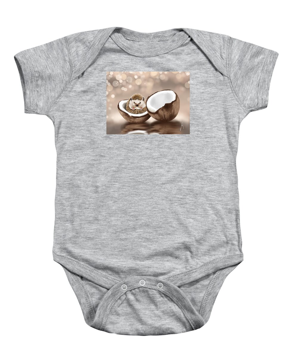 Ipad Baby Onesie featuring the painting In the coconut by Veronica Minozzi