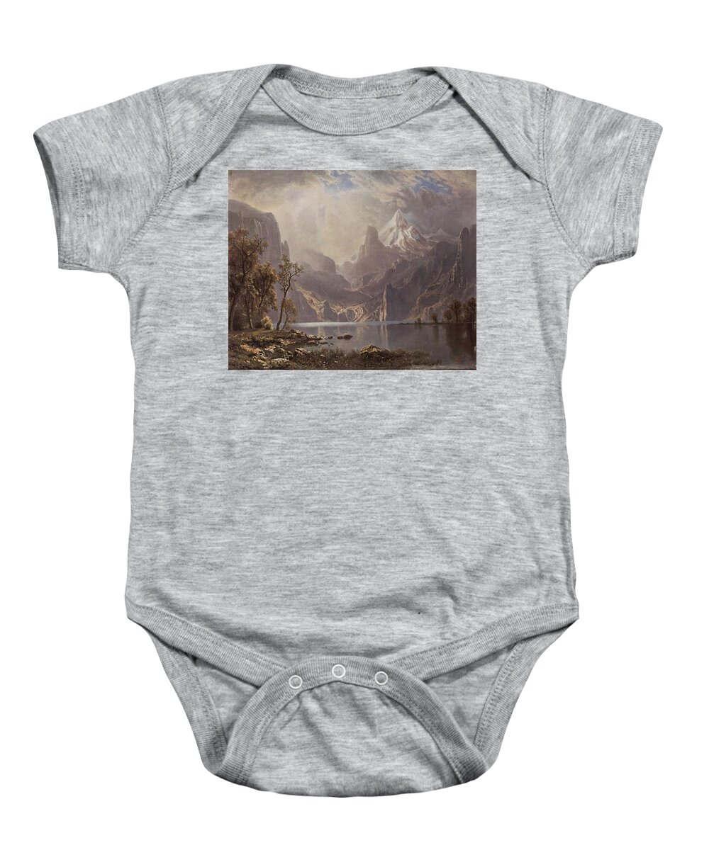Bierstadt Baby Onesie featuring the painting In The Sierras by Pam Neilands