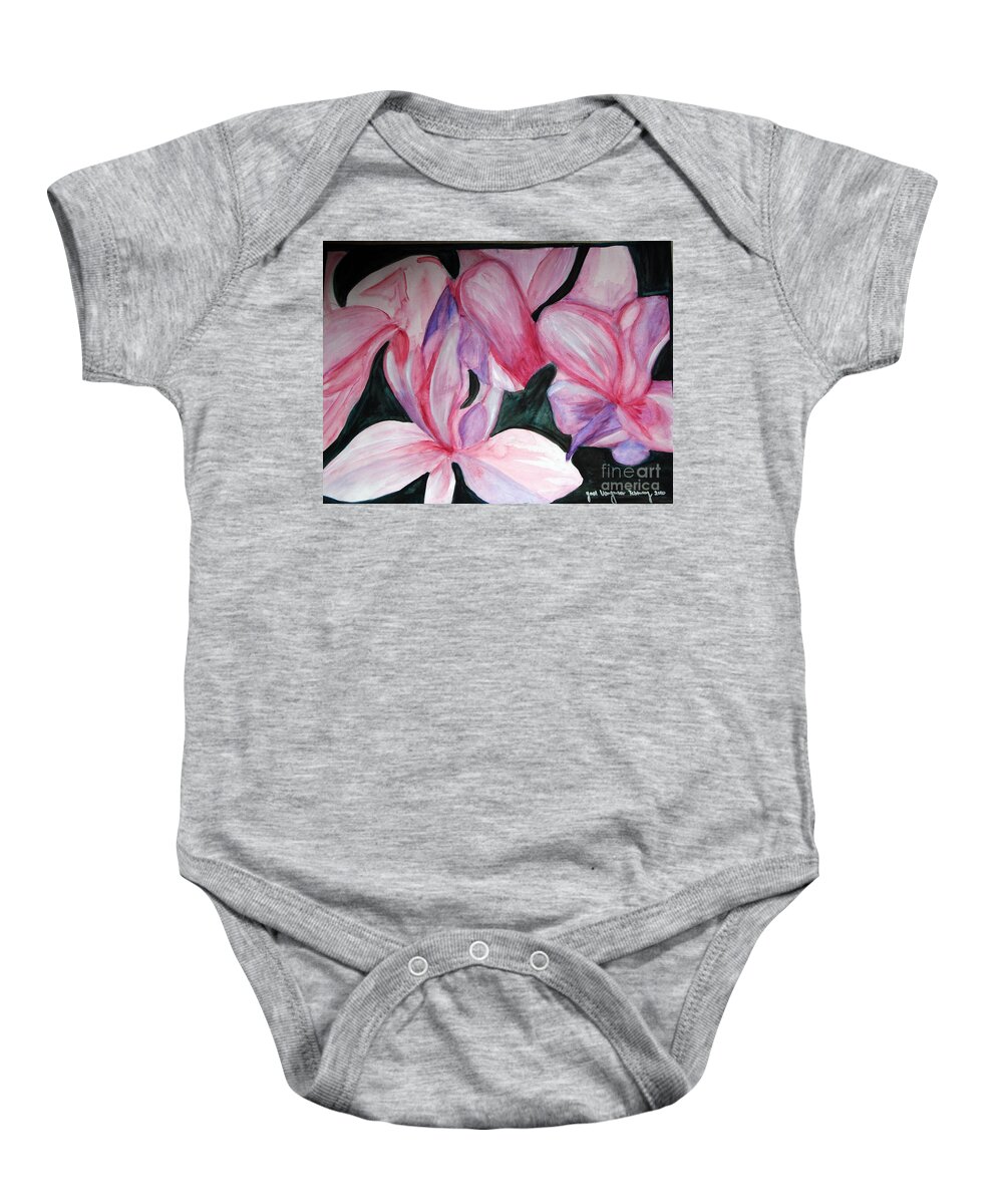 Flower Water Color Abstract Baby Onesie featuring the painting Innocence by Yael VanGruber