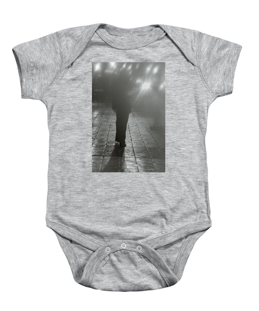 Street Scene Baby Onesie featuring the photograph Intentions Unknown By Denise Dube by Denise Dube