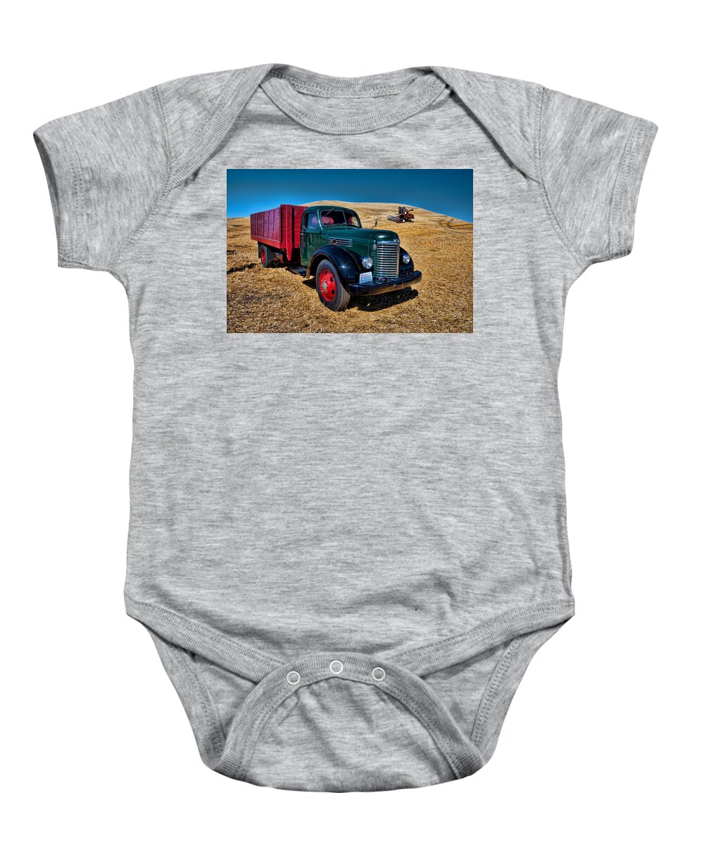 International Baby Onesie featuring the photograph International Farm Truck by Paul DeRocker