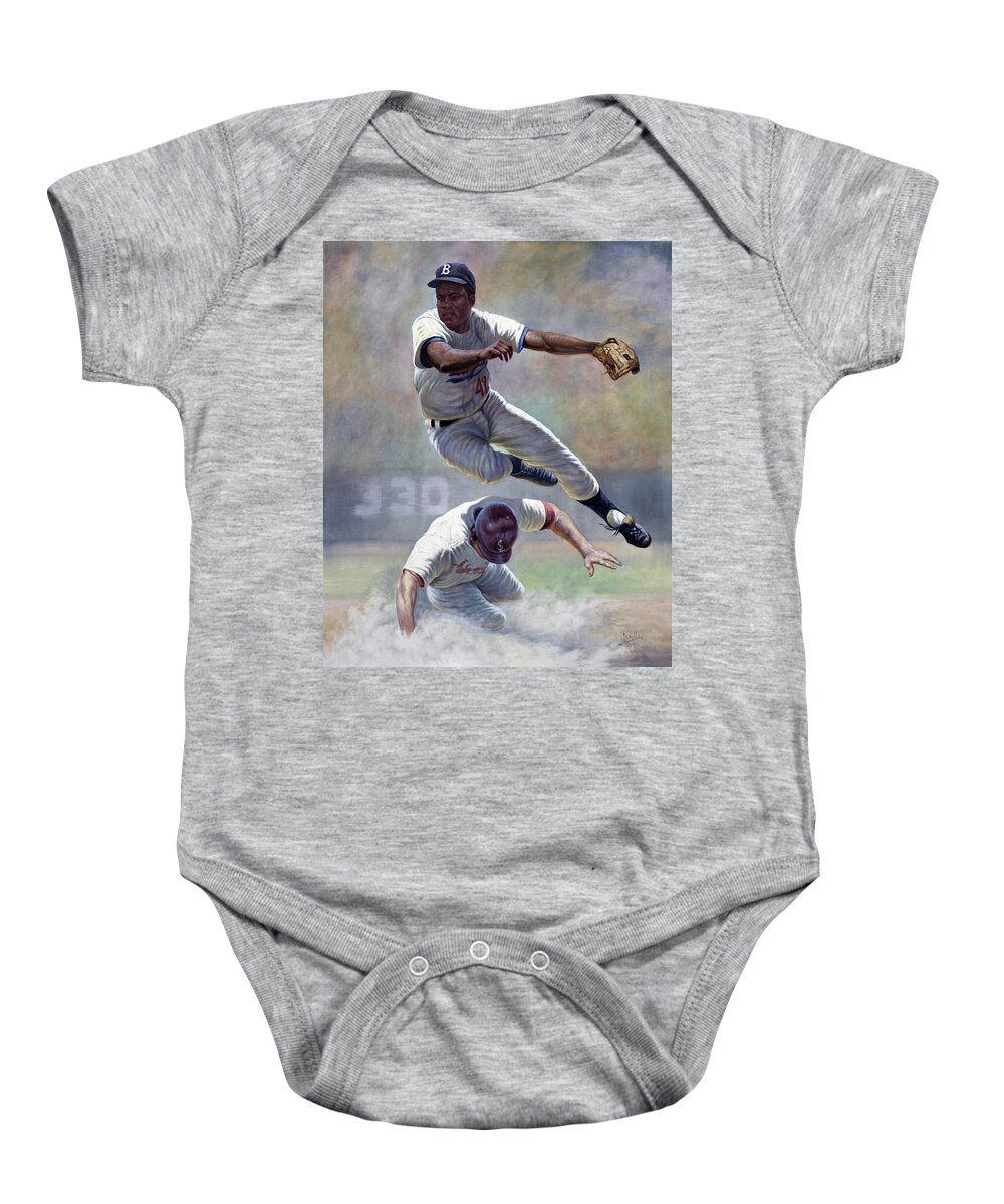 Jackie Robinson Onesie by Gregory Perillo - Pixels Merch