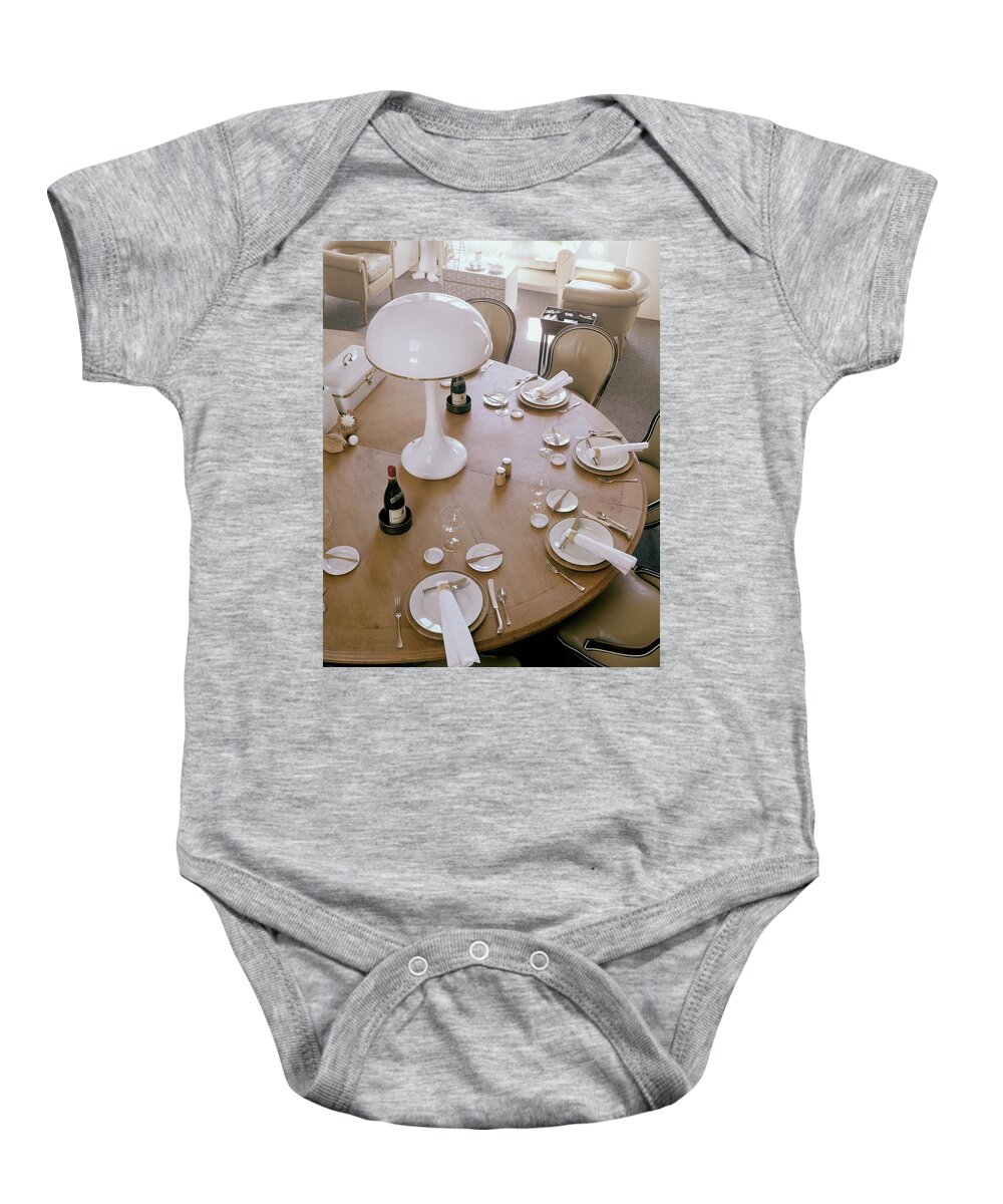 Home Baby Onesie featuring the photograph John Dickinson's Dining Table by Fred Lyon