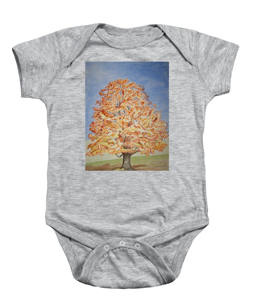 Maple Baby Onesie featuring the painting Jolanda's Maple Tree by Vera Smith