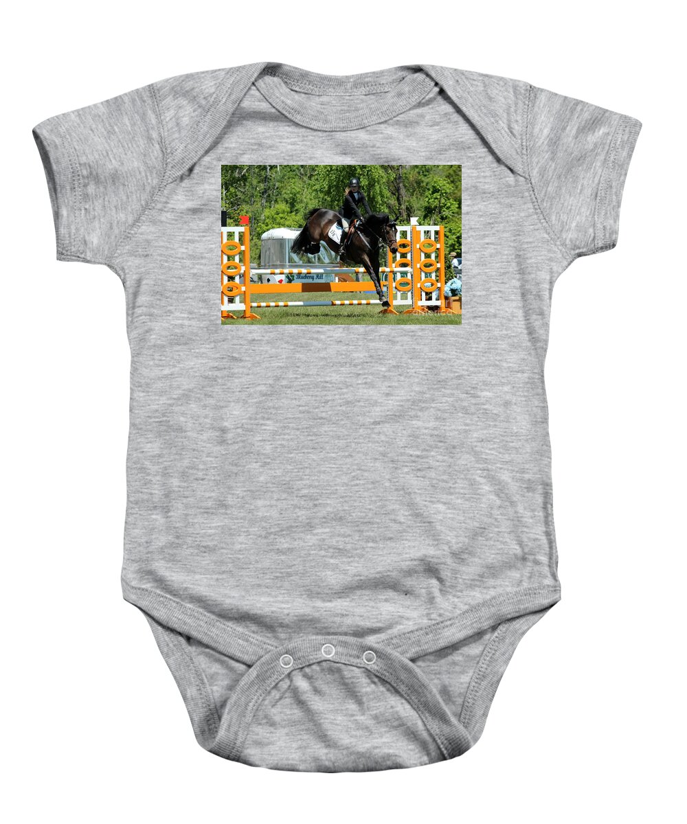 Equestrian Baby Onesie featuring the photograph Jumper42 by Janice Byer