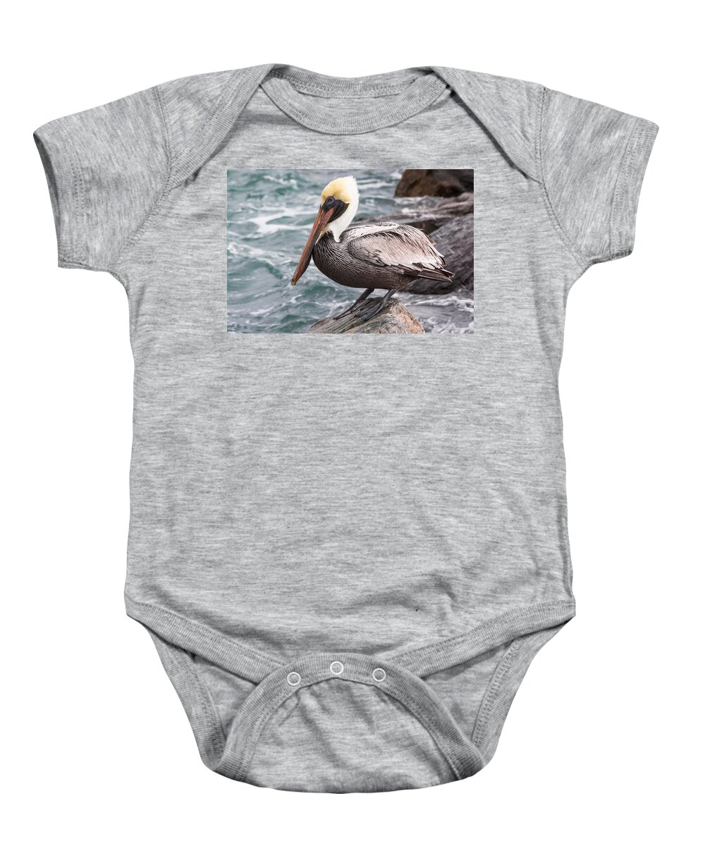 Beak Baby Onesie featuring the photograph Just Hanging by Ed Gleichman