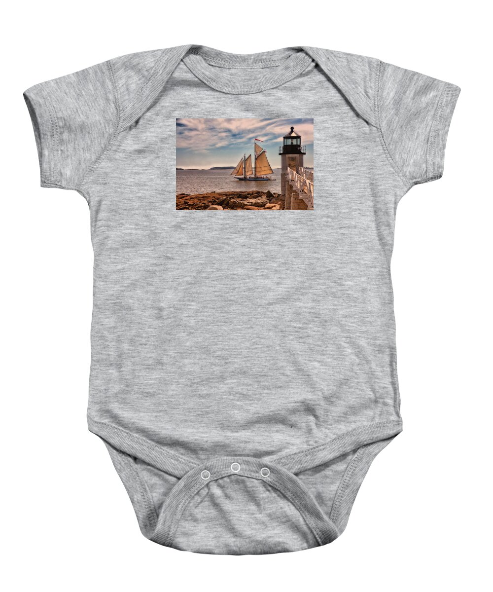Lighthouse Baby Onesie featuring the photograph Keeping Vessels Safe by Karol Livote