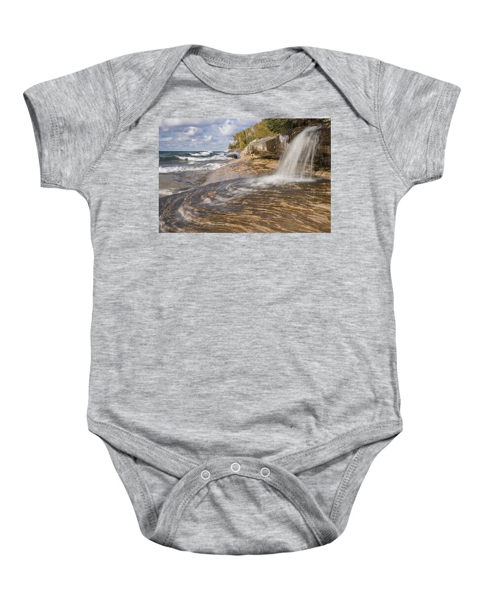 Flpa Baby Onesie featuring the photograph Lake Superior In Picture Rocks Np by Bill Coster