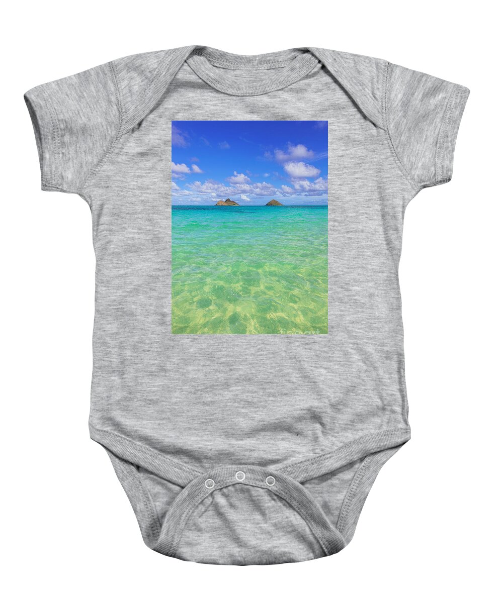 Lanikai Beach Baby Onesie featuring the photograph Lanikai Beach Crystal Clear Water by Aloha Art