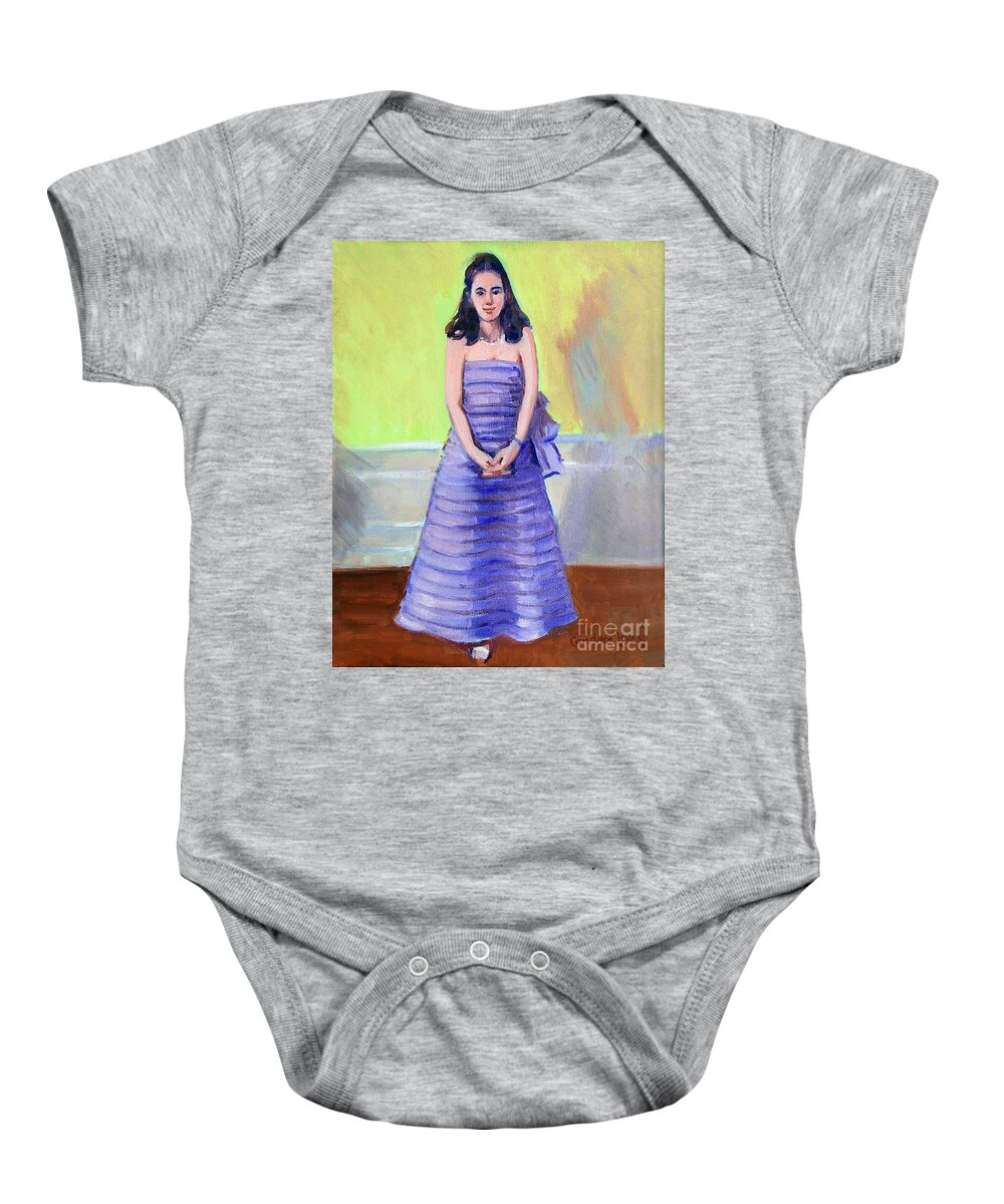 Leslie Baby Onesie featuring the painting Leslie by Candace Lovely