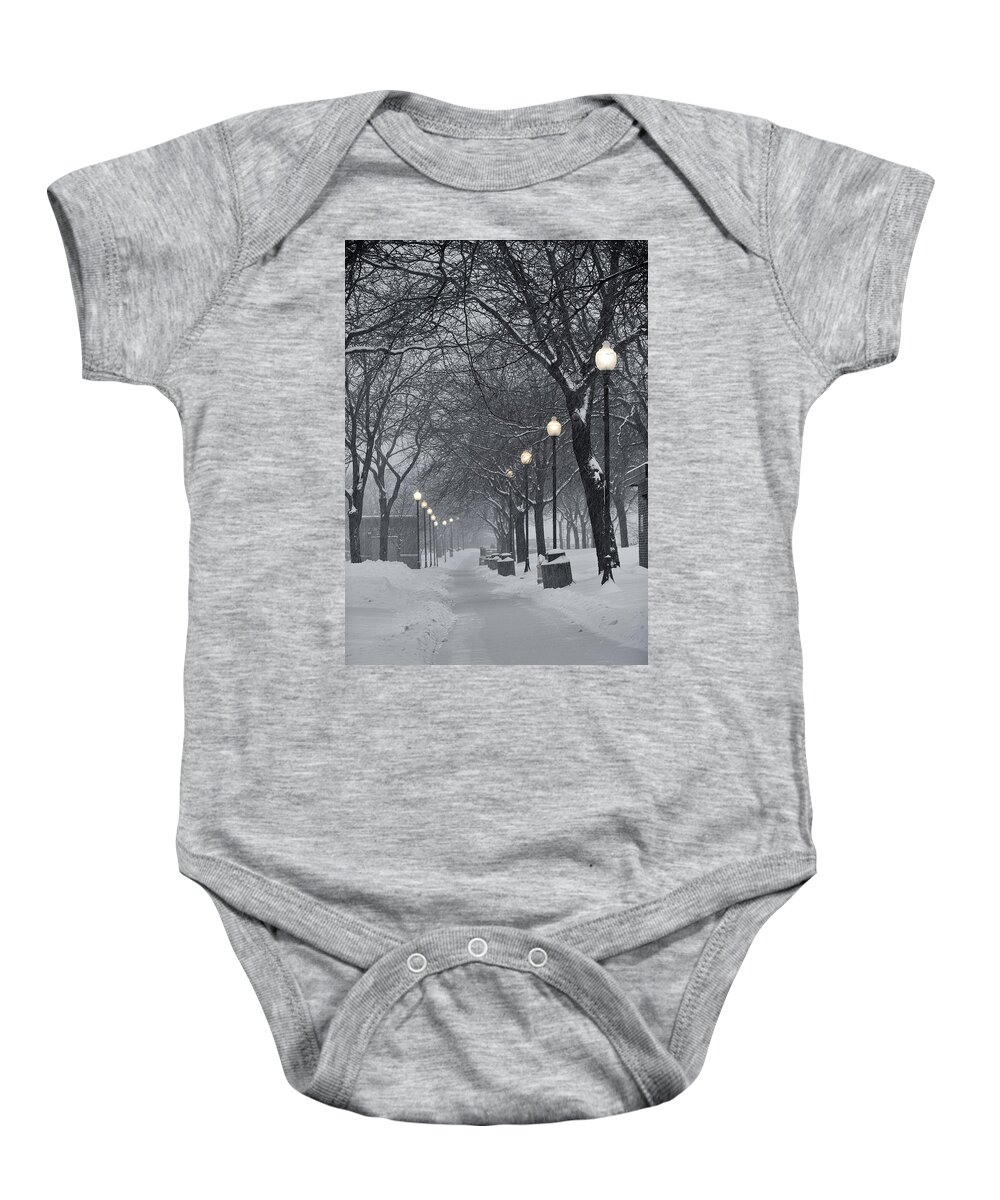 Lights Baby Onesie featuring the photograph Levee Park Lights by Al Mueller