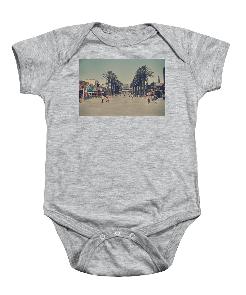 Hermosa Beach Baby Onesie featuring the photograph Life in a Beach Town by Laurie Search