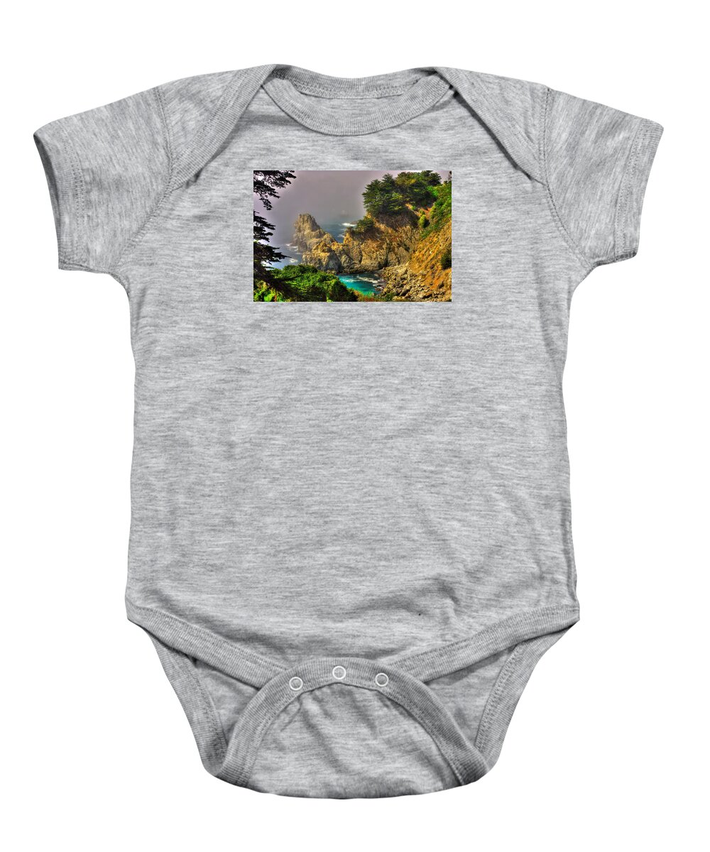 California Baby Onesie featuring the photograph Light and Mist Along the Monterey Peninsula - No. 1 Spring Mid-Afternoon by Michael Mazaika