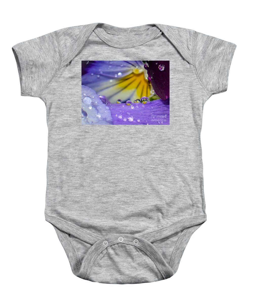 Pansy Baby Onesie featuring the photograph Little Faces by Amy Porter