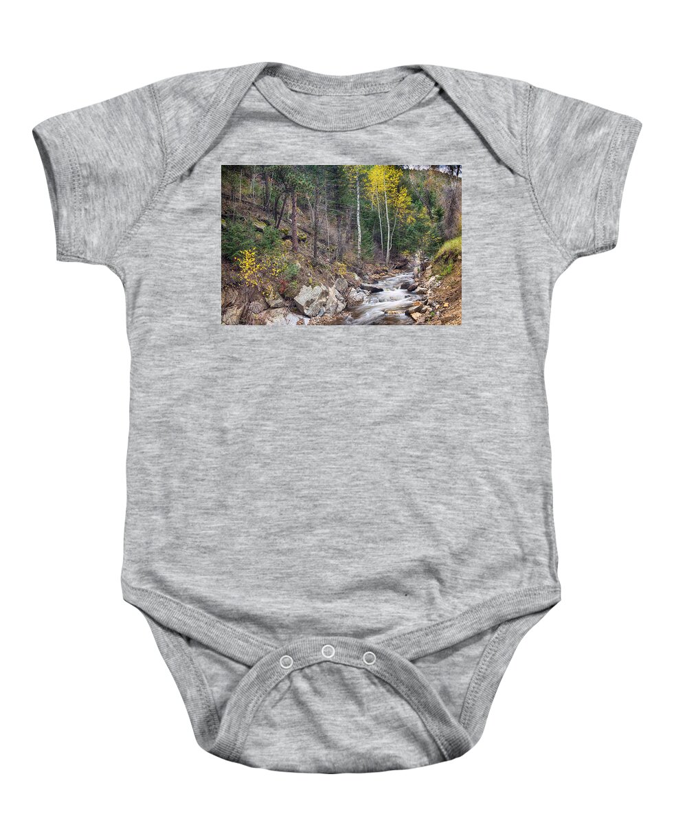 Colorado Baby Onesie featuring the photograph Looking Up the South St Vrain Canyon by James BO Insogna