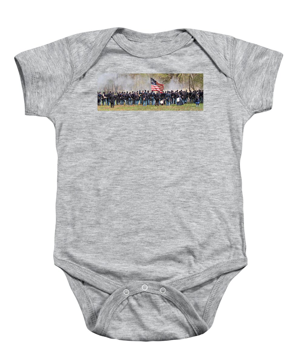 Civil War Reenactment Baby Onesie featuring the photograph Lovely Flag by Alice Gipson