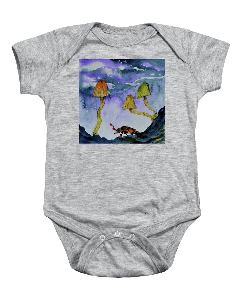 Beetle Baby Onesie featuring the painting Low Places by Beverley Harper Tinsley