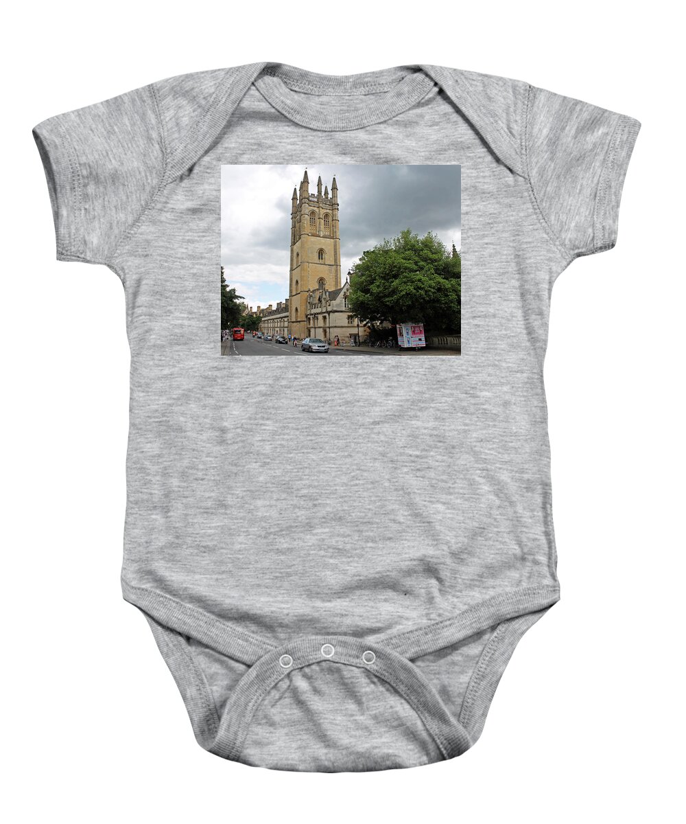 Magdalen Bell Tower Baby Onesie featuring the photograph Magdalen Tower by Tony Murtagh