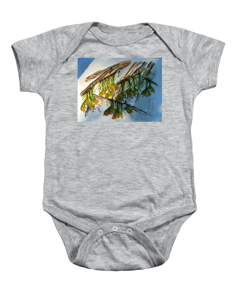 Maple Tree Baby Onesie featuring the painting Maple Tree Buds by Elaine Duras