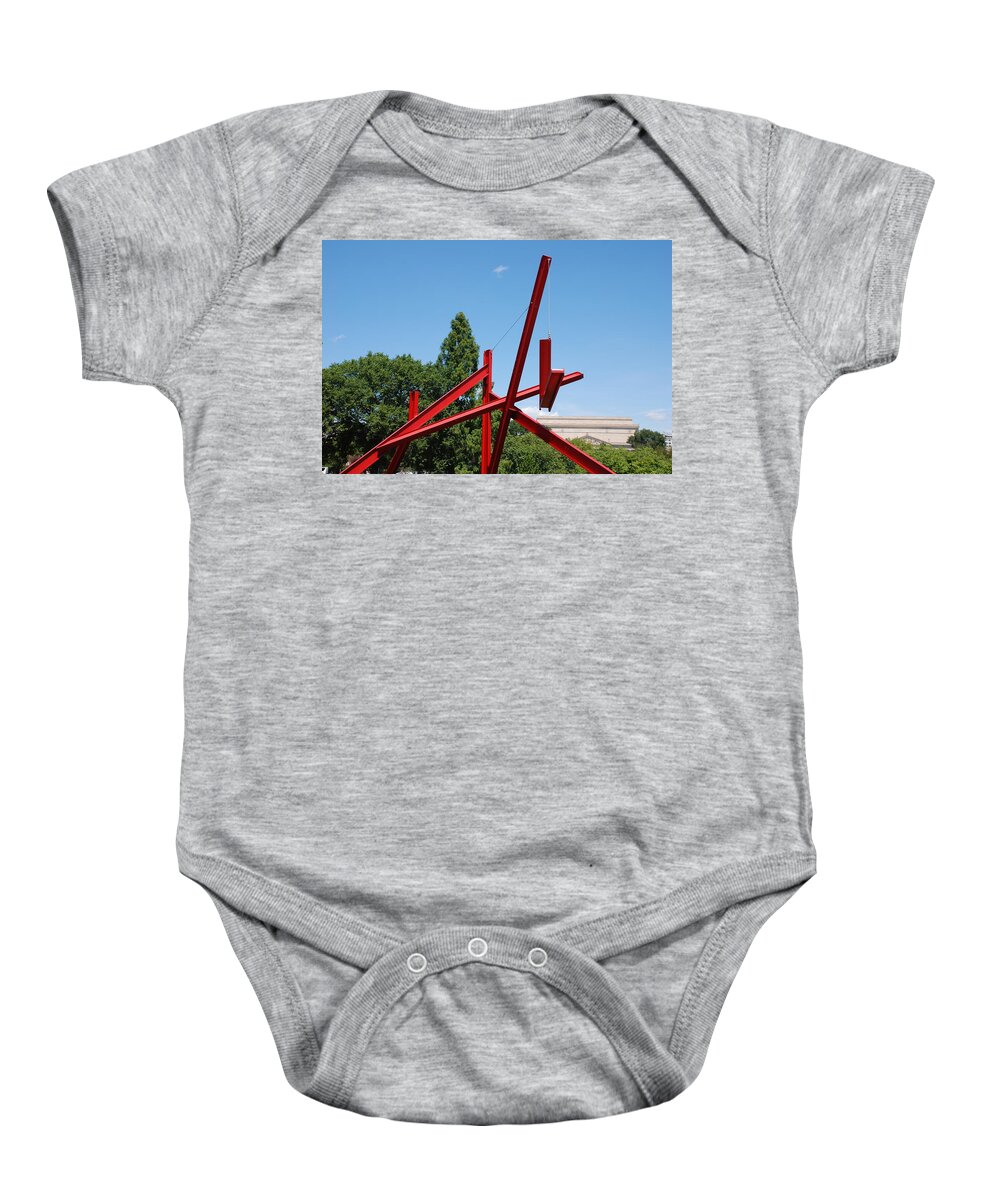 Mark Di Suvero Steel Beam Sculpture Baby Onesie featuring the photograph Mark di Suvero Steel Beam Sculpture by Kenny Glover