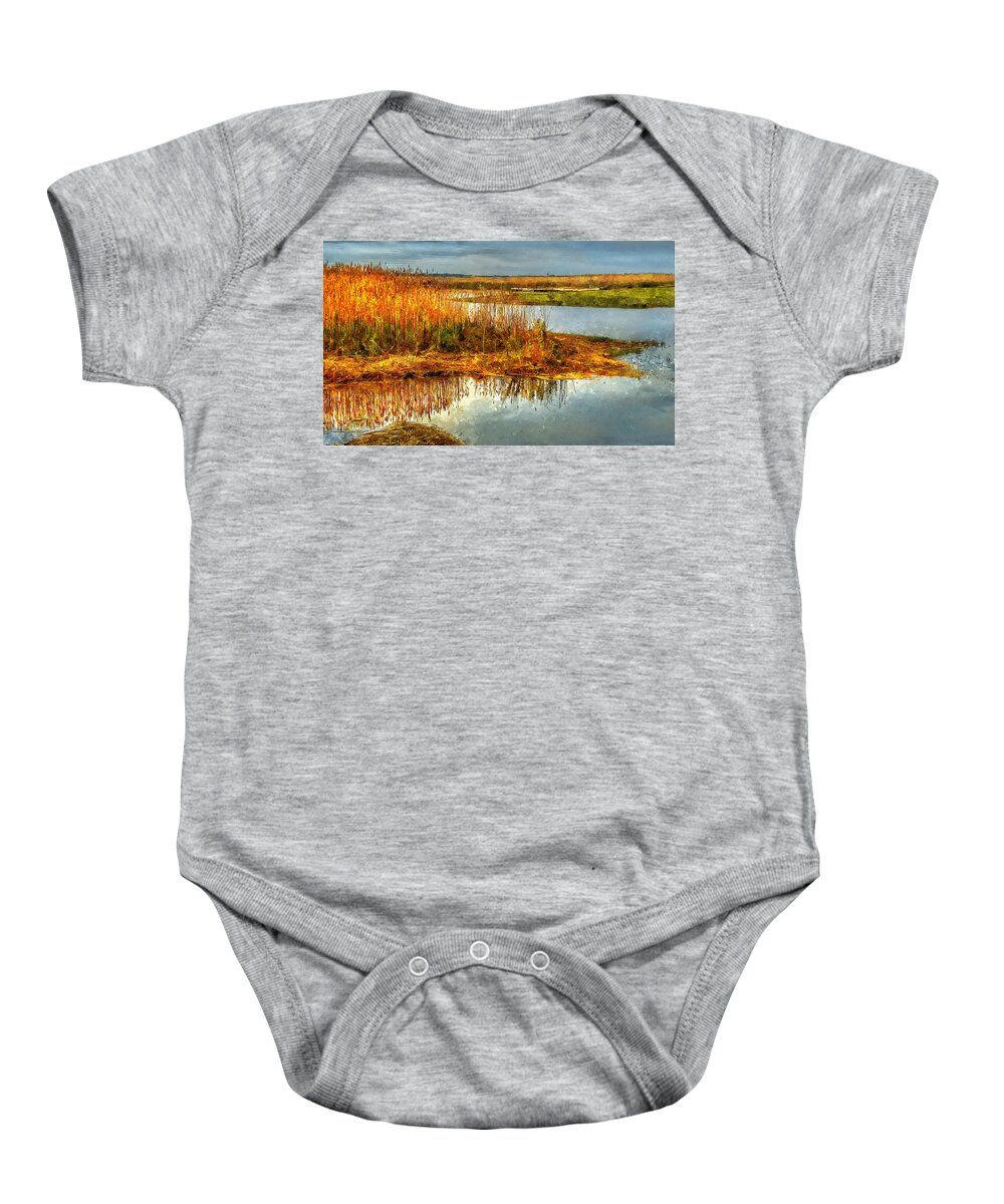 Watercolor Baby Onesie featuring the painting Merrimack River by Rick Mosher