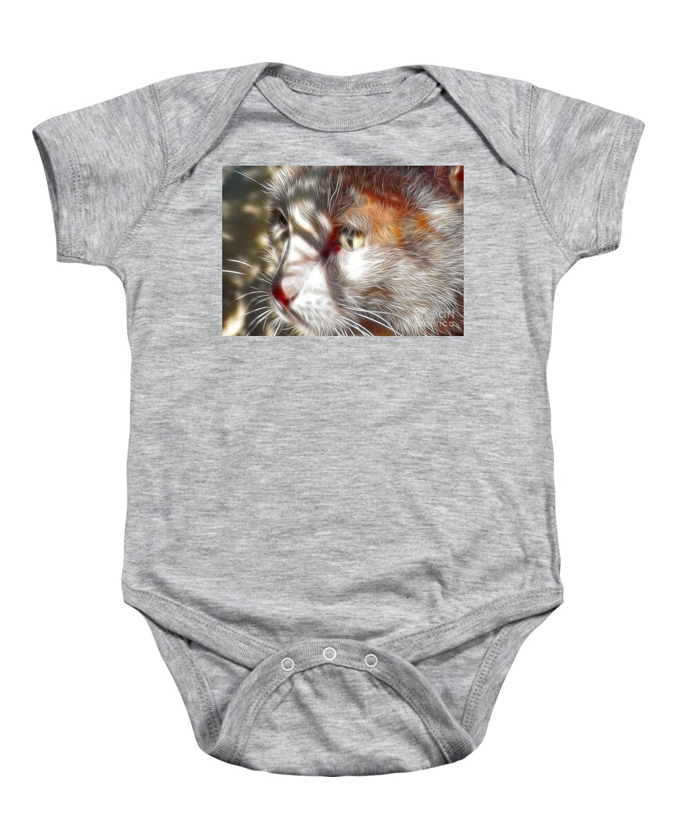 Cats Baby Onesie featuring the photograph Miss Kitty by Kathy Baccari