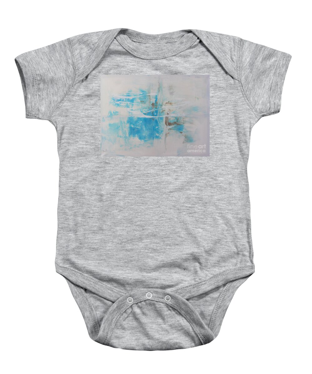 White Baby Onesie featuring the painting Moisture by Preethi Mathialagan