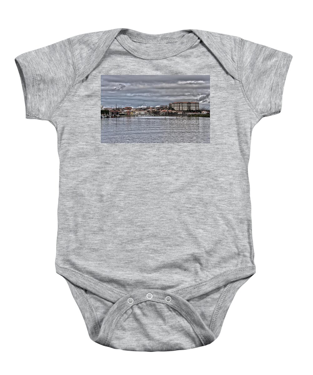 Landscape Baby Onesie featuring the photograph Monastery from the river by Paulo Goncalves