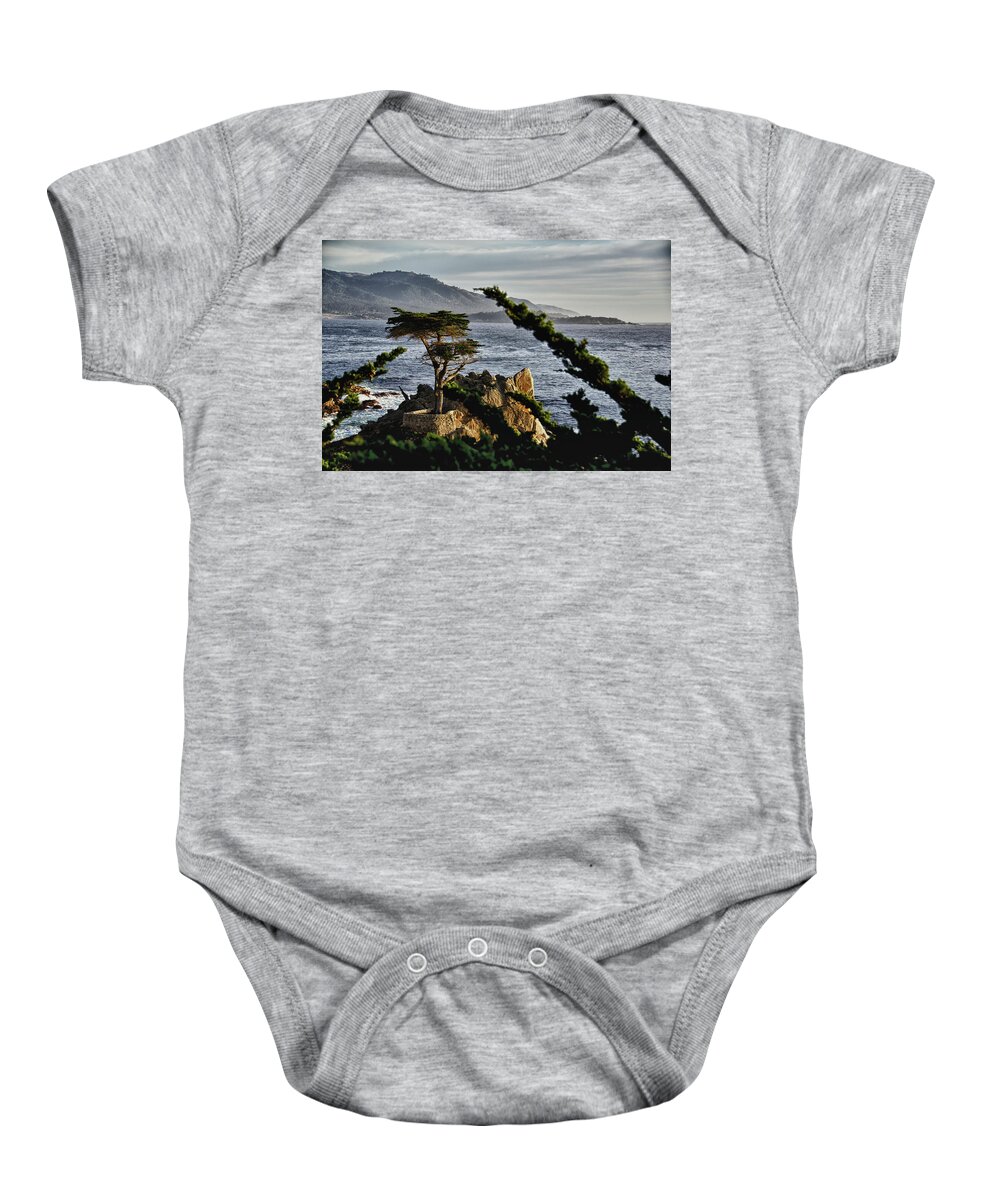 Monterey California Baby Onesie featuring the photograph Monterey Lone Cypress by Ron White