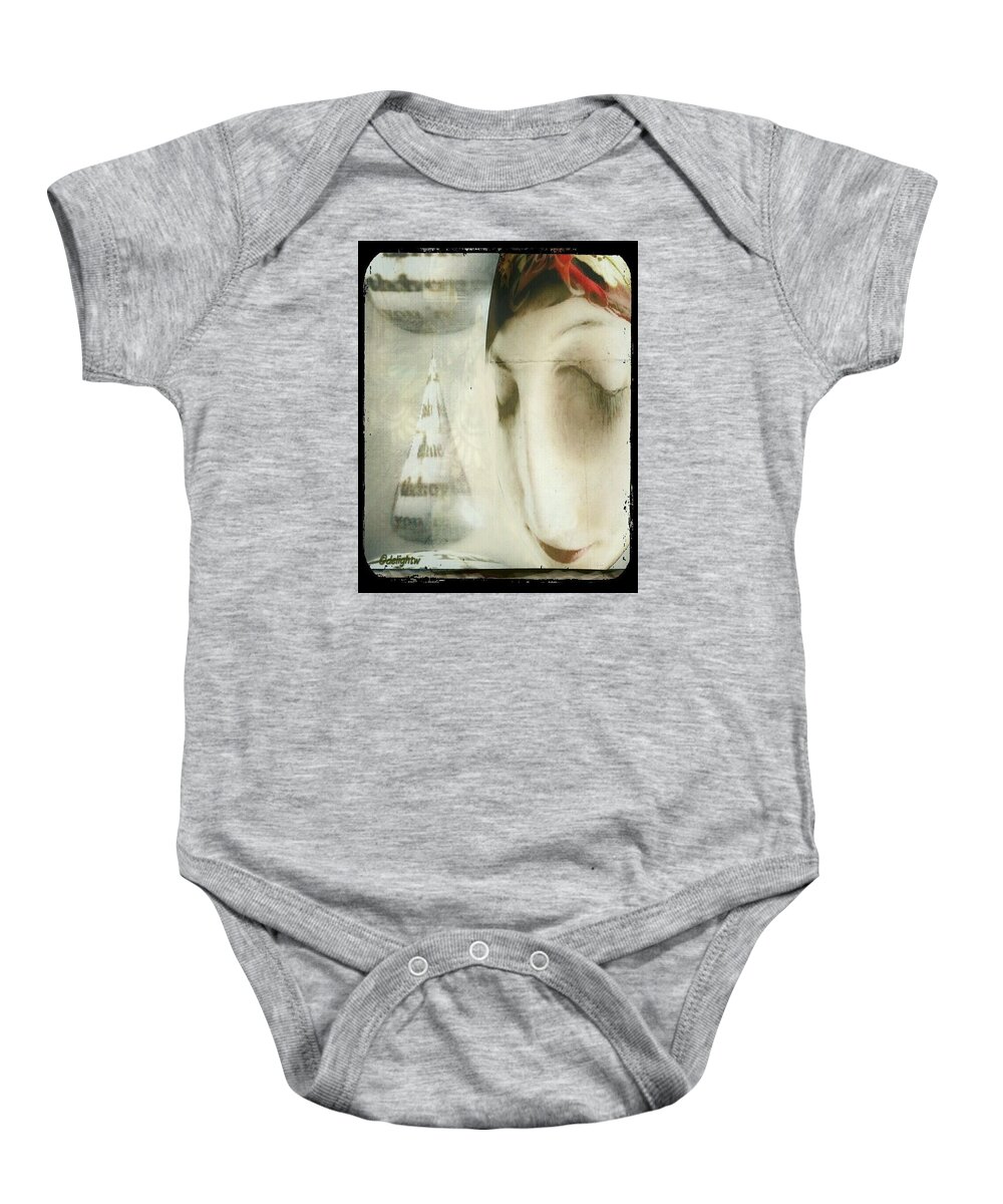 Woman Baby Onesie featuring the digital art Moon Face by Delight Worthyn