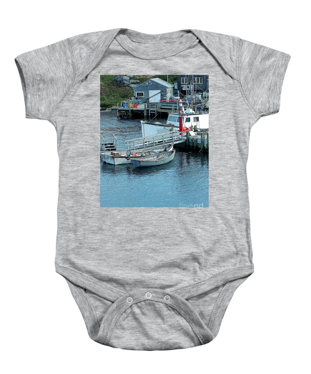 Row Baby Onesie featuring the photograph More Boats by Kathleen Struckle
