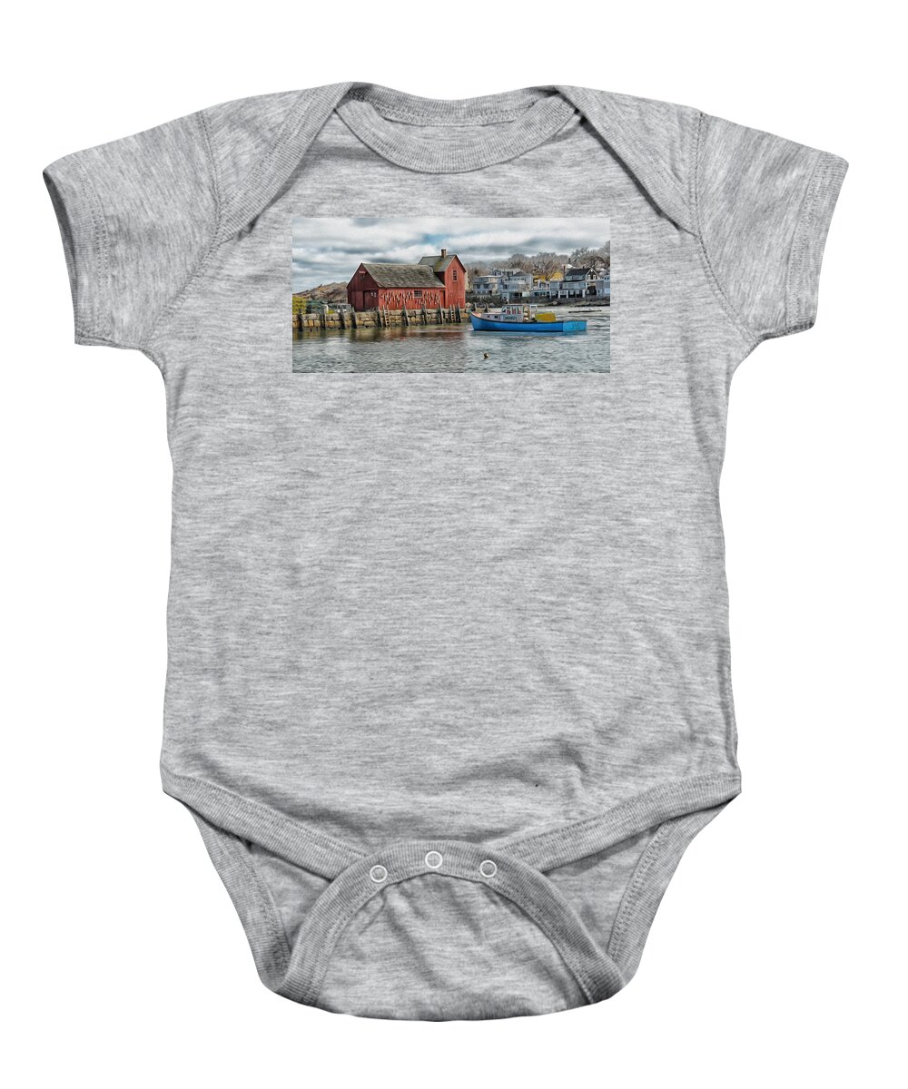 Motif #1 Baby Onesie featuring the photograph Motif #1 Watches Over the Amie V1 by Liz Mackney