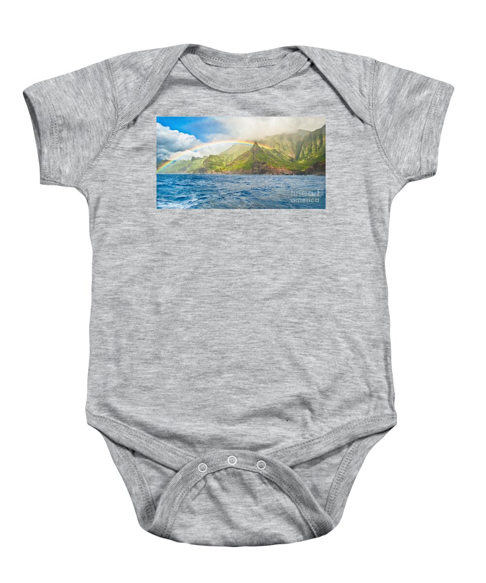 Rainbow Baby Onesie featuring the photograph Na Pali Coast Rainbow by Eye Olating Images